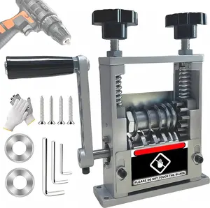 Manual Wire Stripper Machine,Drill  Hand Crank Wire Stripper Tool With 6 Channels and 5 ,Wire Stripping Tool for 0.06"-0.65" Scrap Wire,Scrapping Copper Wire Peeler Machine (Silvery)