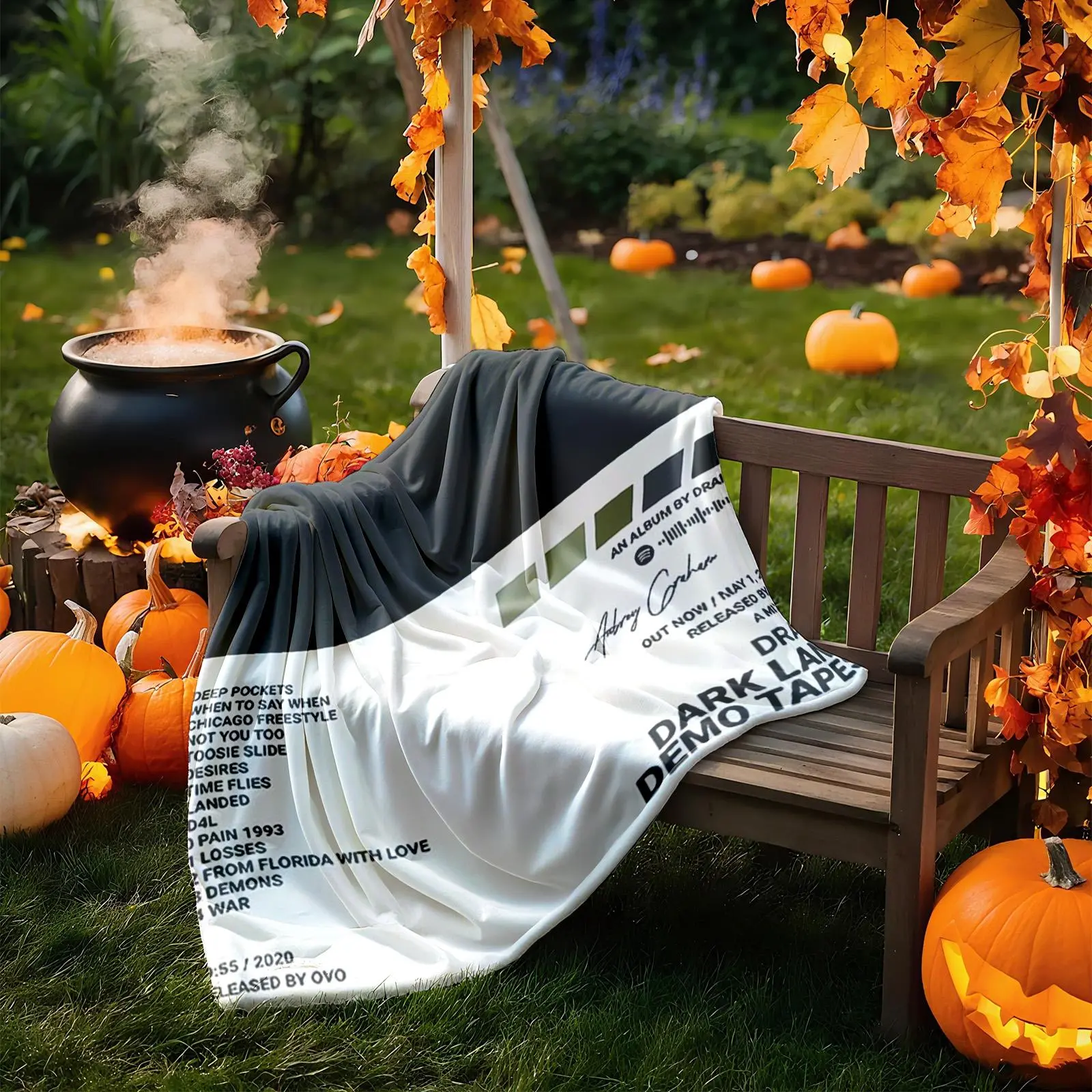 1 piece Drake "Dark Lane Demo Tapes" album cover themed flannel blanket - Modern-style flannel blanket, suitable for sofas and beds, all-season use, super soft and comfortable, digital printing, 100% polyester material, machine washable, suitable