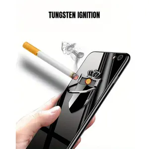 Creative Crown Shaped Electric Lighter With Phone Stand, USB Fast Charging, Multifunctional Tungsten Wire Windproof Lighter, Outdoor Use, Gift Box Packaging, Perfect Gift