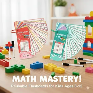 Reusable Dry Erase Multiplication Flash Cards - Write & Wipe Times Table Practice - Math Memorization Hack (Grades 2-5)