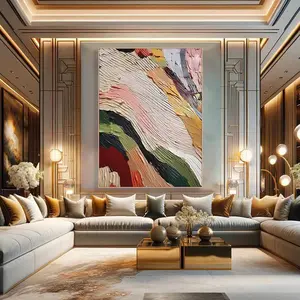 Original Colorful Heavy Wall Art Abstract Wave Wall Art Wabi-Sabi Painting Wall Art Living Room Art Gift For Her Unframed