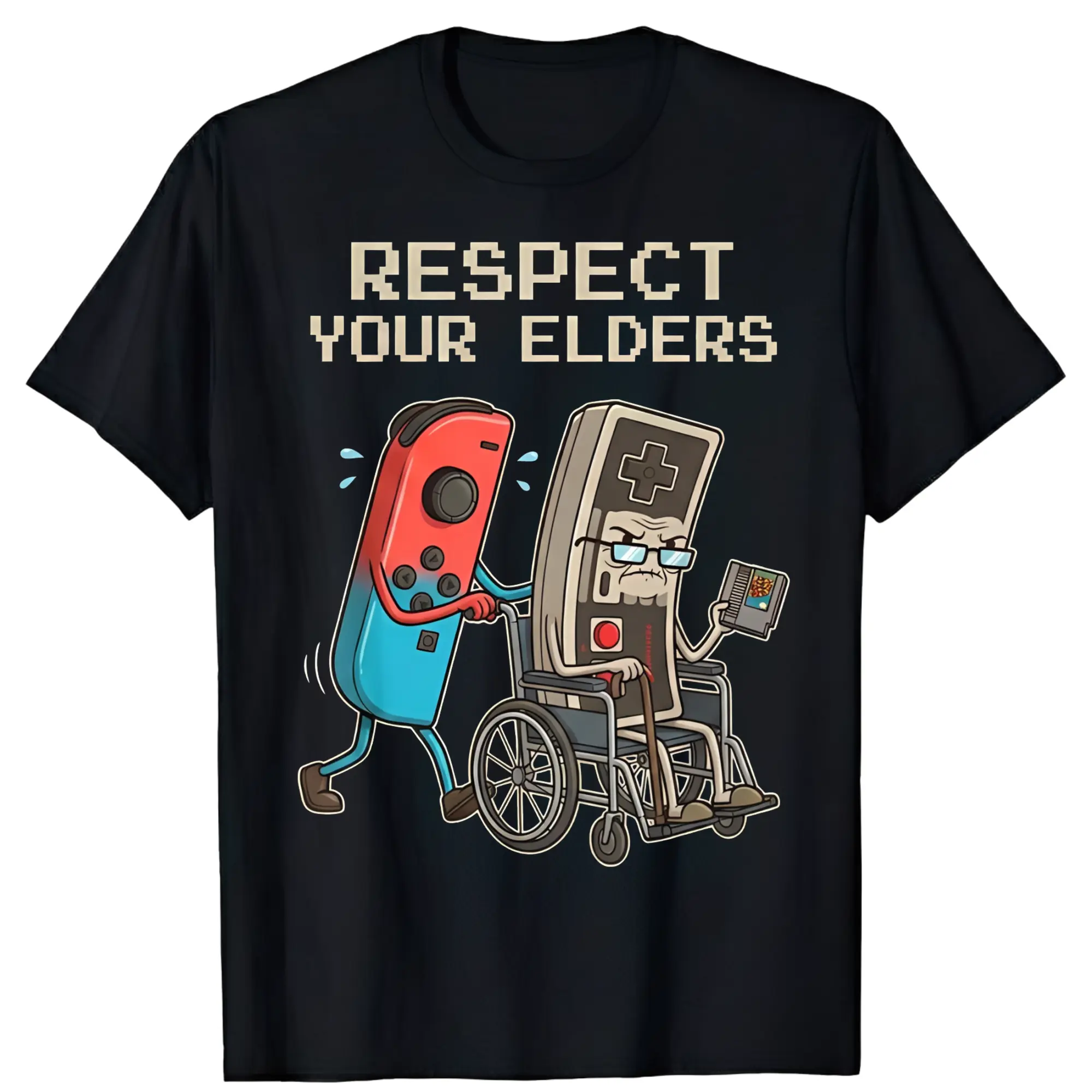 Funny Retro Gamer Graphic T-Shirt – Vintage Console Old School Gaming Tee, 100% Soft Cotton Unisex Shirt, Classic Gamer Humor Design, Casual Streetwear Top, Unique Gift for Men & Women