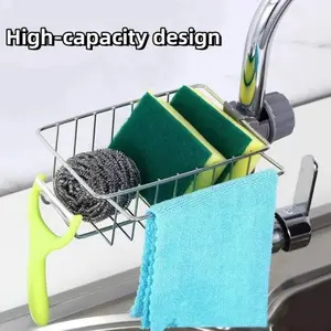 Sponge Holder for Kitchen Sink, Silver Stainless Steel Sink Organizer, Drying Rack for Sponges and Bottles. Say goodbye to countertop clutter, the sink area is instantly clean and tidy outdoorfun handle rod