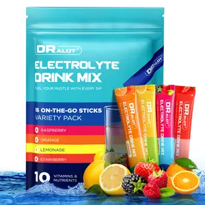 Dralot Electrolyte Powder Drink Mix, Variety Pack with 10 Vitamins & Nutrients for Healthcare & Fitness