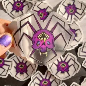 Creepy crawler human skull spider hybrid vinyl sticker Decorative