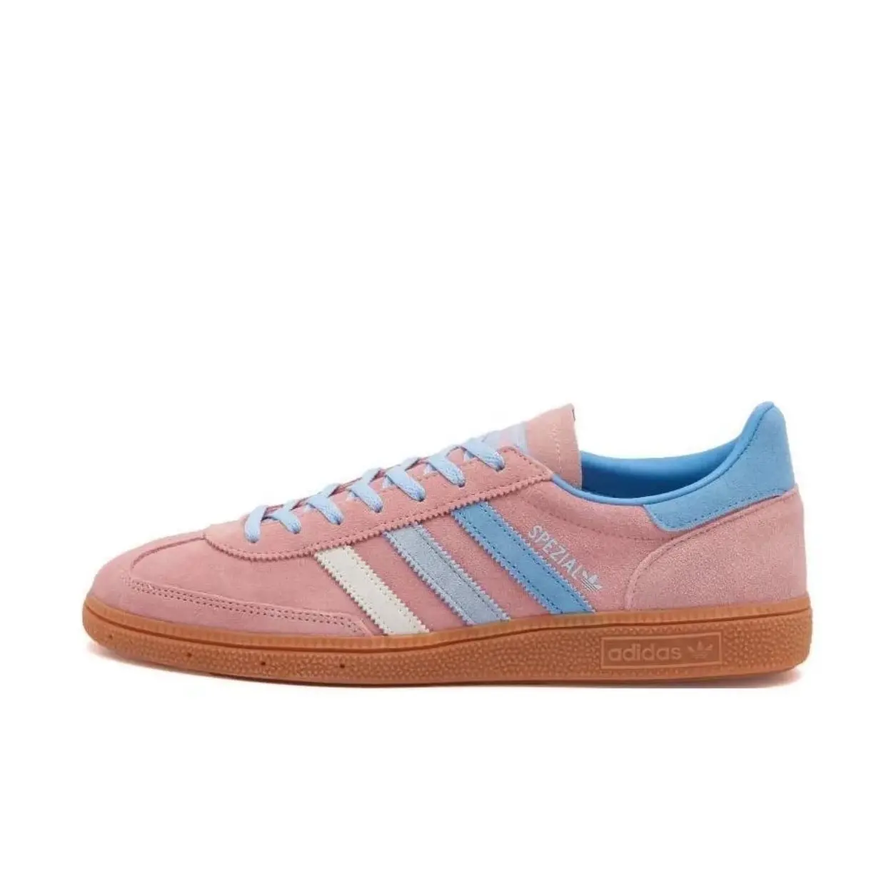 adidas Handball Spezial 'Semi Pink Spark' Women's Classic Sneaker - Sports Shoes, Trainer, Rubber-Soled Casual Athletic Walking Footwear, Stripes, Suede Upper With Sporty, Casual Walking, Removable, Semi-Pink Suede, Signature White Leather Three Stripes