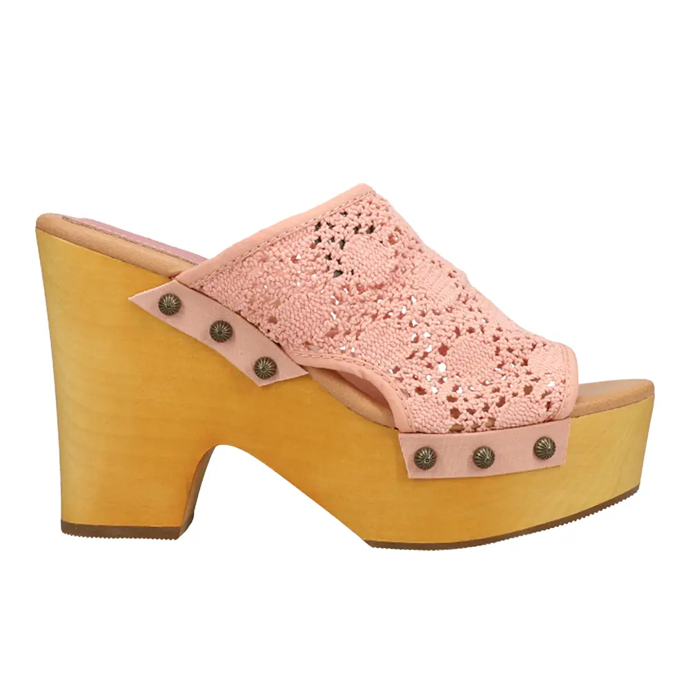 Dingo Womens Crafty Studded Platform Clogs Casual - Pink