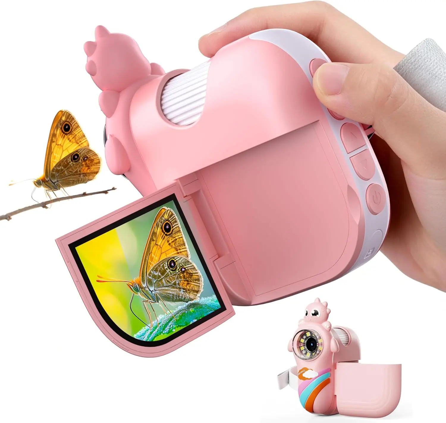 Children's microscope, suitable for outdoor portable pocketmicroscopes, 2-inch screen -200x magnification, mini handheldmicroscope, 3-level dimming, suitable for Christmas andbirthday gifts, exquisite packaging, suitable for gift giving