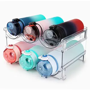 Water Bottle Organizer for Cabinet, Water Bottle Storage Organizer, Water Bottle Storage Rack, Water Bottle Holder for Cabinet, Stackable Water Bottle Storage Rack