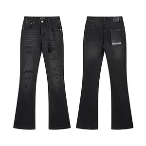 Jeans brand Jeans Men's Jeans Casual Comfort Holes Fashionable Straight Skinny Slim Fit Jeans, Ripped Stretch Jeans Denim Pants