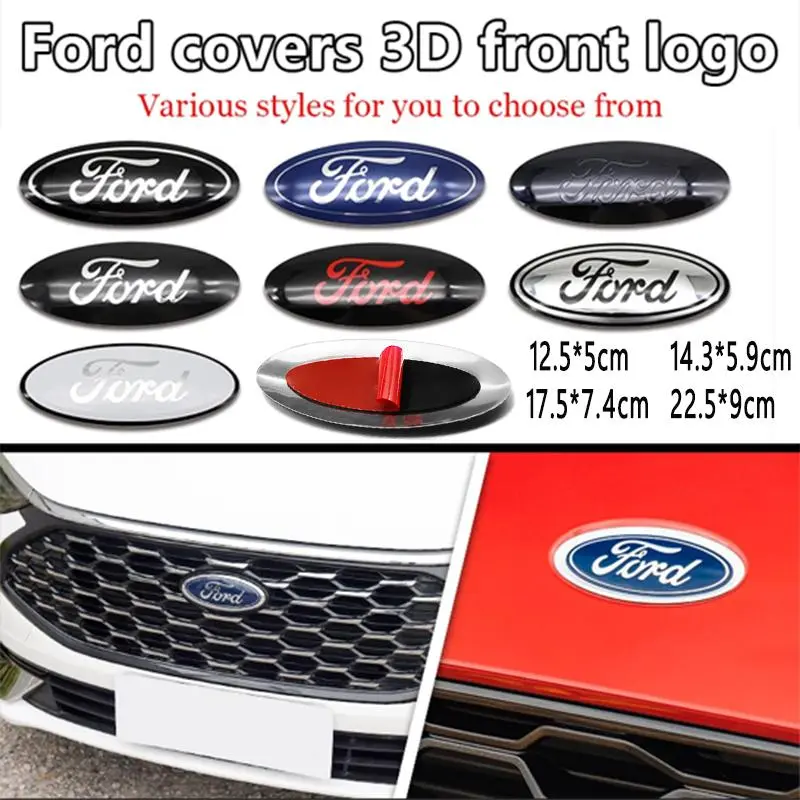 2026 New Car Front Hood Emblem Rear Trunk Badge Cover Modification Stickers For Ford Focus Mondeo Mustang Fiesta Kuga MK2 Everest Escape For your Cars