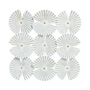 LuxenHome White and Gold Metal Abstract Seashell Wall Decor