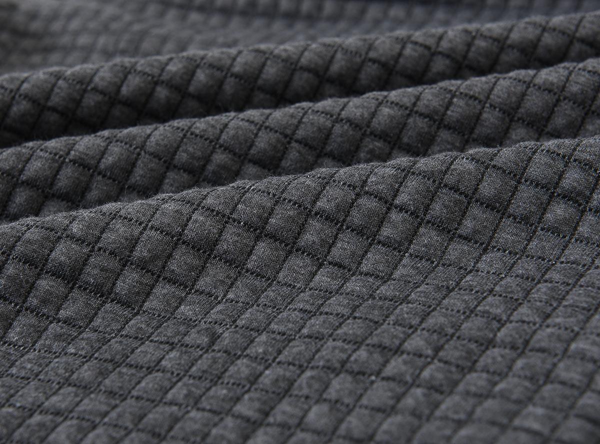 Mens Hooded Sweatshirt Long Sleeve Solid Knitted Hoodie Pullover Sweater Casual Menswear Soft Breathable Fabric Plaid Jacquard Design