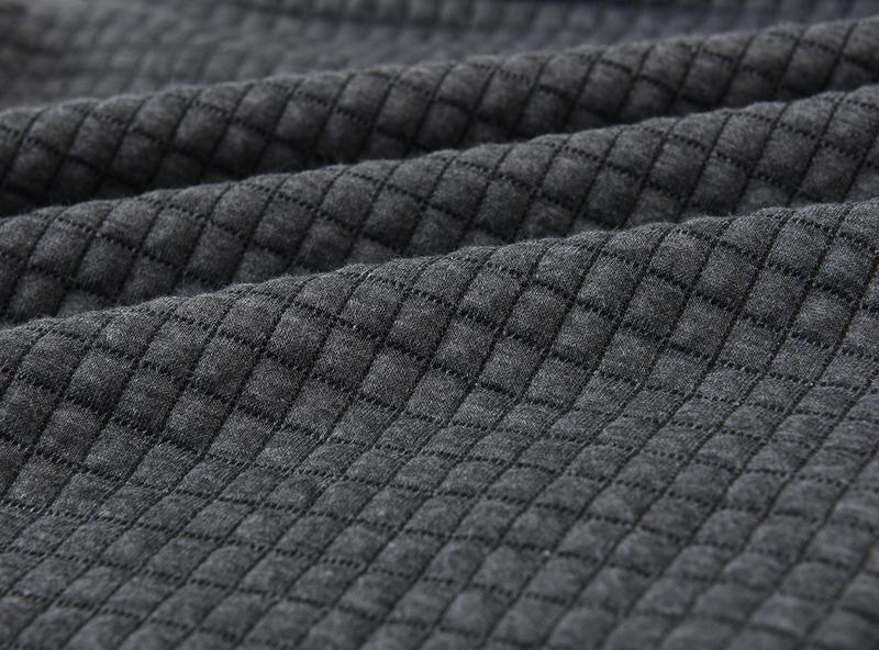 Mens Hooded Sweatshirt Long Sleeve Solid Knitted Hoodie Pullover Sweater Casual Menswear Soft Breathable Fabric Plaid Jacquard Design