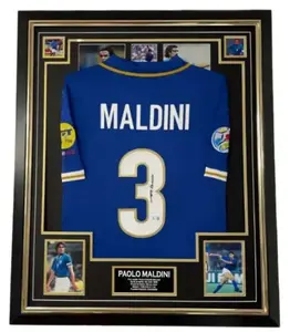 Italy Paolo Maldini Signed Shirt Autograph Jersey BECKETT AUTHENTICATED - No Frame
