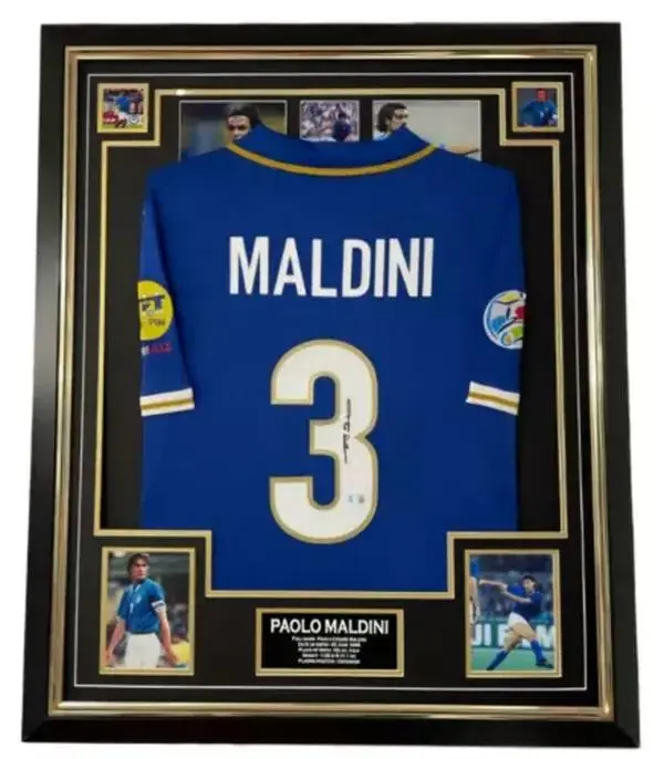 Italy Paolo Maldini Signed Shirt Autograph Jersey BECKETT AUTHENTICATED - No Frame