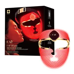 FAQ 202 Plus Advanced 8-Color Light Face Mask - Wireless Skin Care Glowing Skin – 634 Glow Points – Total Coverage Wearable Skin Care