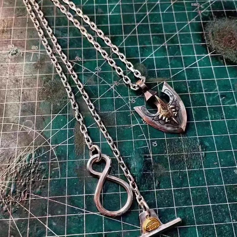 Anime merchandise: JoJo's Bizarre Adventure Golden Arrow necklace, French vintage style, unique and exquisite.