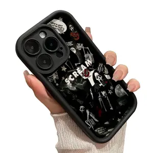 Phone Case for iPhone 17 Pro Max 16 Plus 15 14 13 12 11 Air E Ghost Face Killer Pattern Pocket-Friendly Shockproof Silicone Protective SoftCase Durable Protection