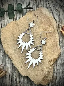 Silver Sunburst Earrings