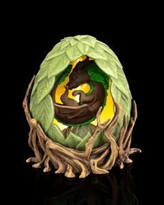 Wildroot Dragon Egg Lamp – 3D Printed Nature Dragon Table Lamp with G9 LED Light