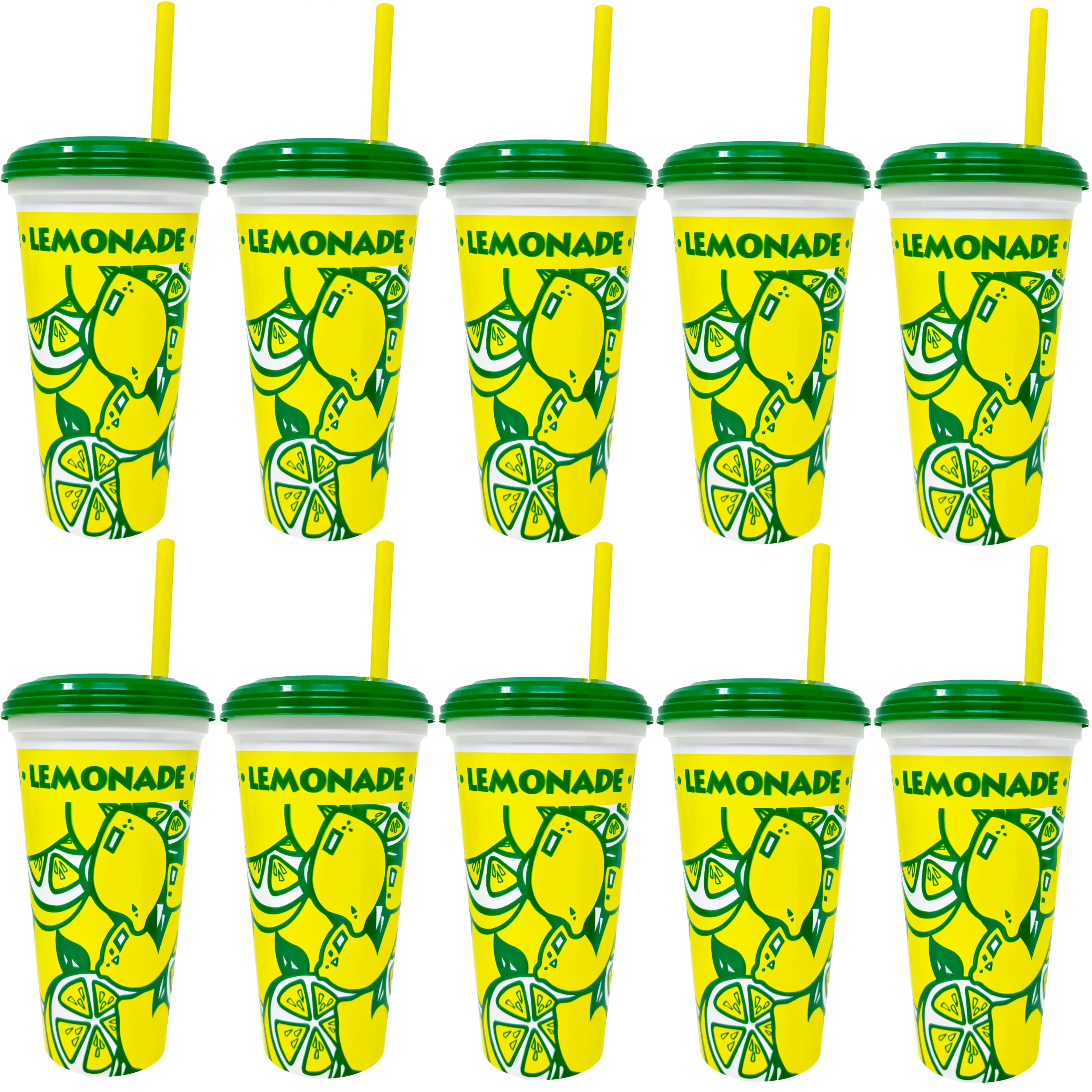 10 Lemonade Souvenir Cups with Straw and Lid - Made in America 16oz or 32oz 10 Lemonade Souvenir Cups with Straw and Lid - Made in America 16oz or 32oz