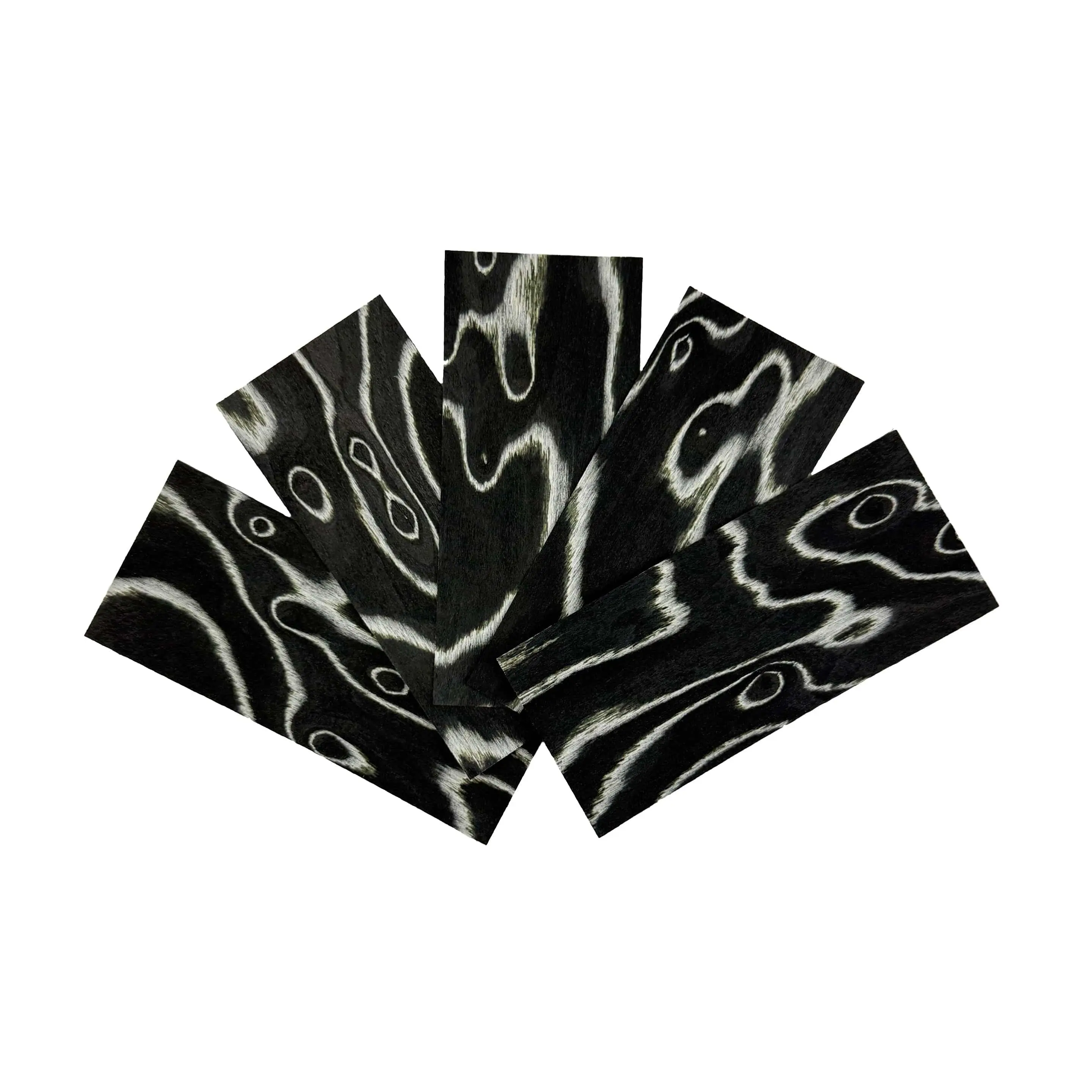 Zebra Swirl Veneer - 5 Oversized Sheets of Unique Veneer for Making Fingerboard Decks up to 50mm Wide