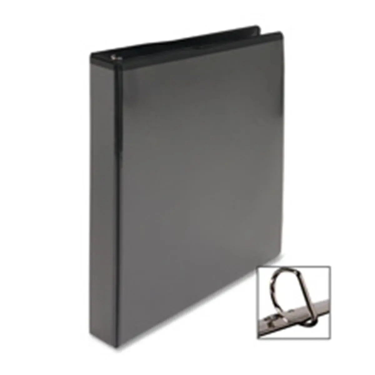Business Source BSN28446 D-Ring View Binder - Vinyl Cover Document Folder, 1in. Cap., Slant Rings, 11x8.50in., Black, Easy Customization