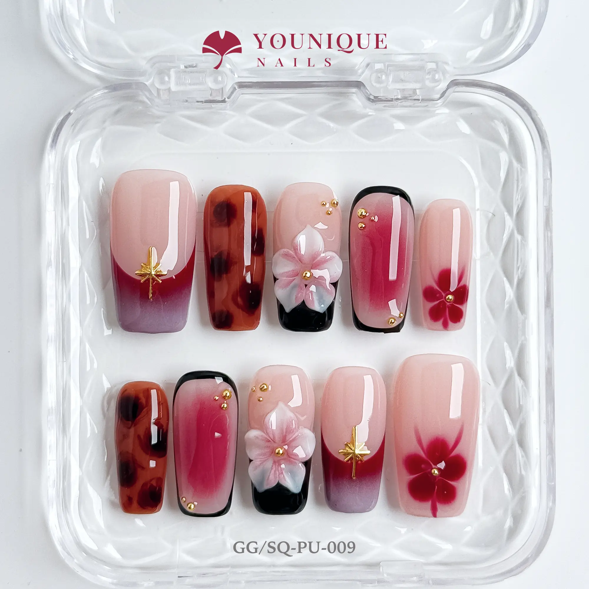 Younique Nails  | 10PCS 100% Handmade Press-On Nails | Reusable Colorful Art, Handmade Press Ons