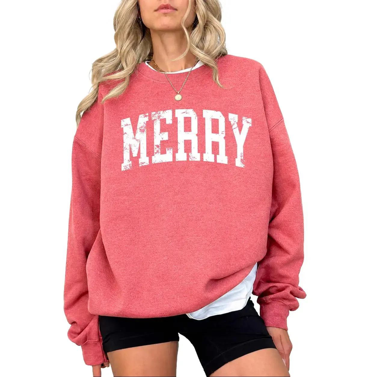 Retro Merry Sweatshirt, Women's Christmas Shirt, Festive Holiday Sweater, Cute Christmas Gift