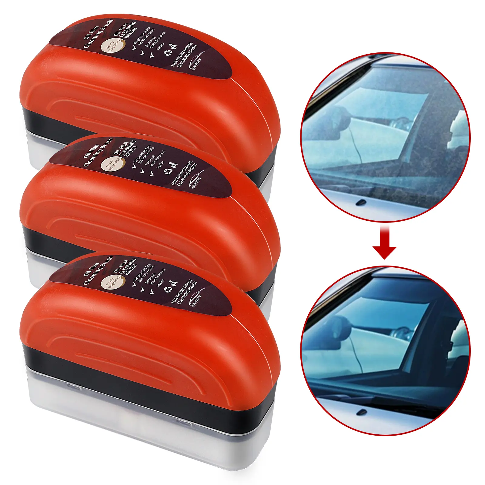 Professional Non-Scratch Windshield Oil Film Brush, Car Detailing Products for Safe Glass Surface Maintenance