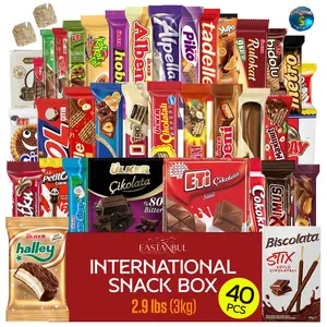 [Mother’s Day Special] Eastanbul International Snack Box, 40 Full-Size Chocolate Snacks, Premium Foreign Snack Variety Gift Box | Mother’s Day Gift