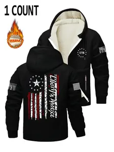 Men's Casual Loose Hooded Long Zipper Jacket, Graphic Letter Design, Comfortable Fashion, Perfect for Daily Wear, Autumn Winter Choice, Sweatshirts, Long Sleeve, Menswear, Clothes