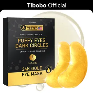 [Tibobo Official] 24K Gold Hydrogel Eye Patches (24 Pairs) | Depuffs Under-Eye Bags & Smoothes Dark Circles in 10 Minutes