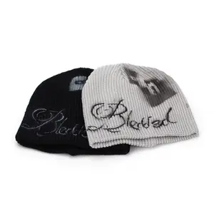 Bledded Beanie - Black & White Knit Design, Classic Fit, Stylish Cap for Fashion, Quality for the Price