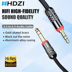 Hhdzi 3.5mm to 6.5mm Audio Cable, High Fidelity Sound, Gold Plated Copper Plug, Shielded Structure, Ideal for Phones, Computers, Instruments