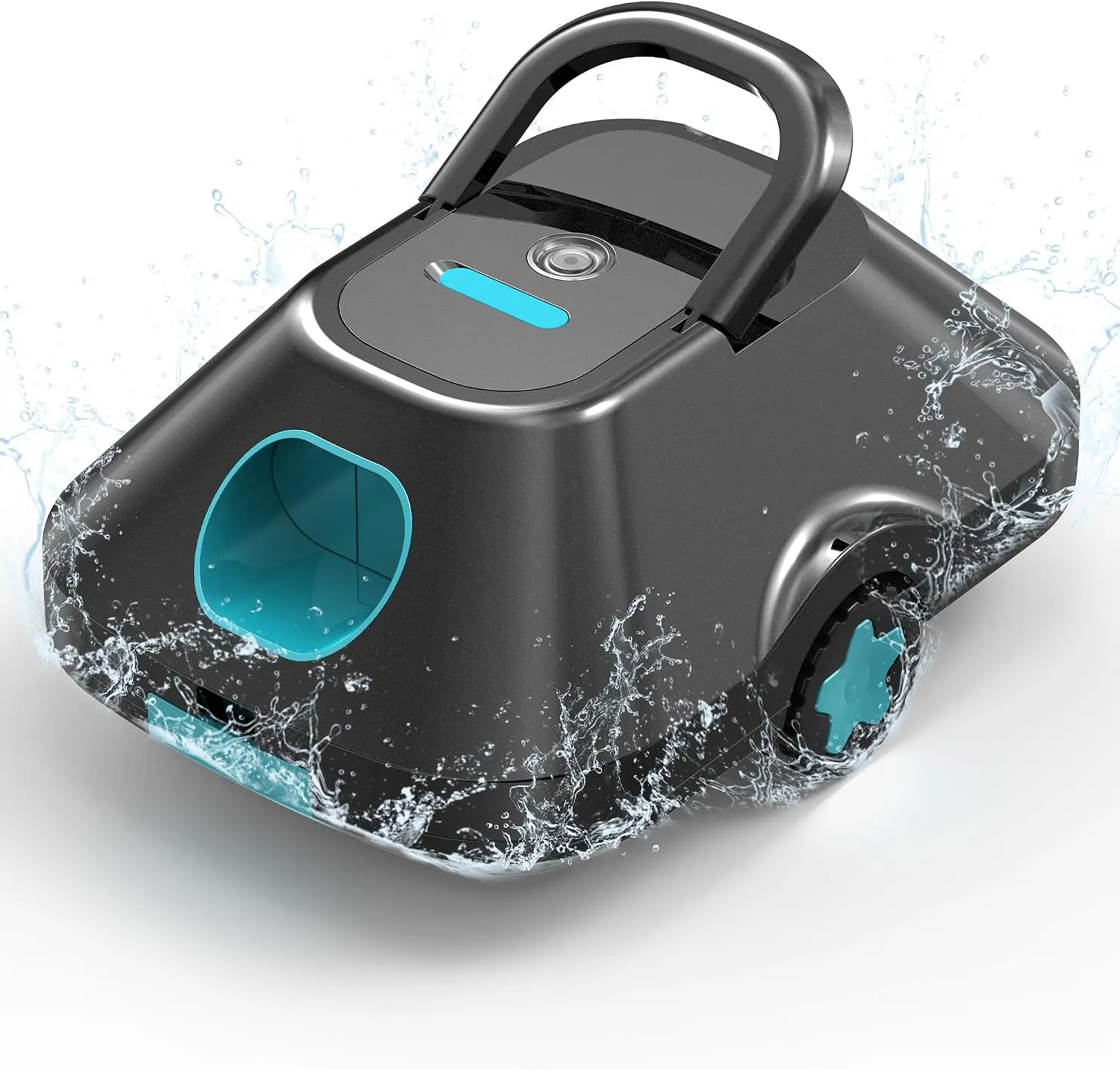 Robotic Pool Cleaner - Cordless Automatic Pool Vacuum with 210-Min Runtime, Covers 2200 Sq.Ft Inground & Above Ground Pools, Dual Powerful Motors, Smart Parking & Easy Retrieve - Light Teal