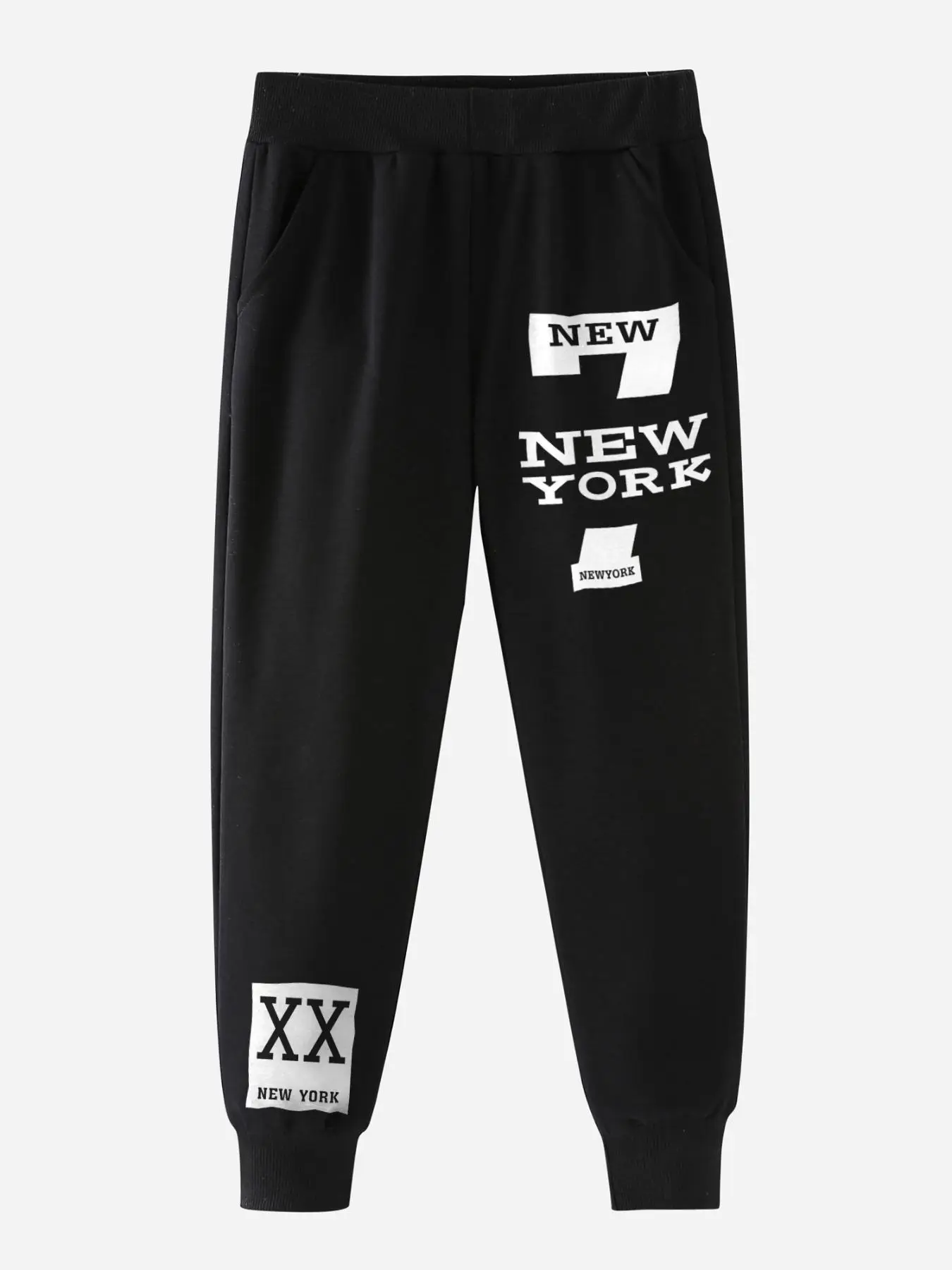 Boy's Letter Print Sweatpants, Casual Soft Comfy Elastic Waist Jogger Pants for Daily Wear, Kids Baggy Bottoms for All Seasons