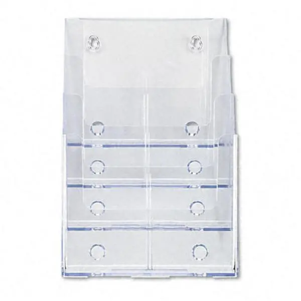 212 MAIN 4-Tier Multi-Level Plastic Desktop Countertop Shelf - Wall-Mounting Office Literature Display Organiser, 9.25"w x13.5"h x7"d Office Filing Accessory for Lobbies, Libraries