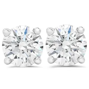 1.50ct Lab Grown Diamond Studs 14k White Gold Screw Backs