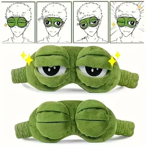 Cute Frog Sleep Eye Mask, Soft Comfortable Lightweight Travel Essential, Breathable Elastic Adjustable Fit Non-Irritating Light Blocking Eyemask, Cute Frog Design