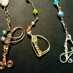 Custom Initial Keychain Handmade from Recycled Copper Wire, 3 Inch x 2 Inch, Available in Various Colors, Unique Design for Personalization