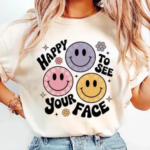 Teacher T-shirt, Happy To See Your Face T-Shirt, Back to School Tee, Teacher Appreciation Tee, Gift for Her