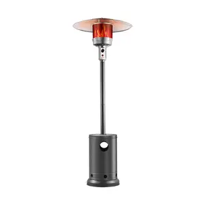 VEVOR Patio Heater for Outdoor Use,  50000BTU Propane Heater Tall Hammered With Round Table Design, Metal Burner and Wheels, Outdoor Patio Flame Heater for Patio, Party, Backyard, Garden, Silver Gray