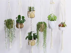 Macrame plant hanger , hanging planter basket,  plant holder, plant hangers, simple minimalist boho decor for indoor outdoor - Handmade