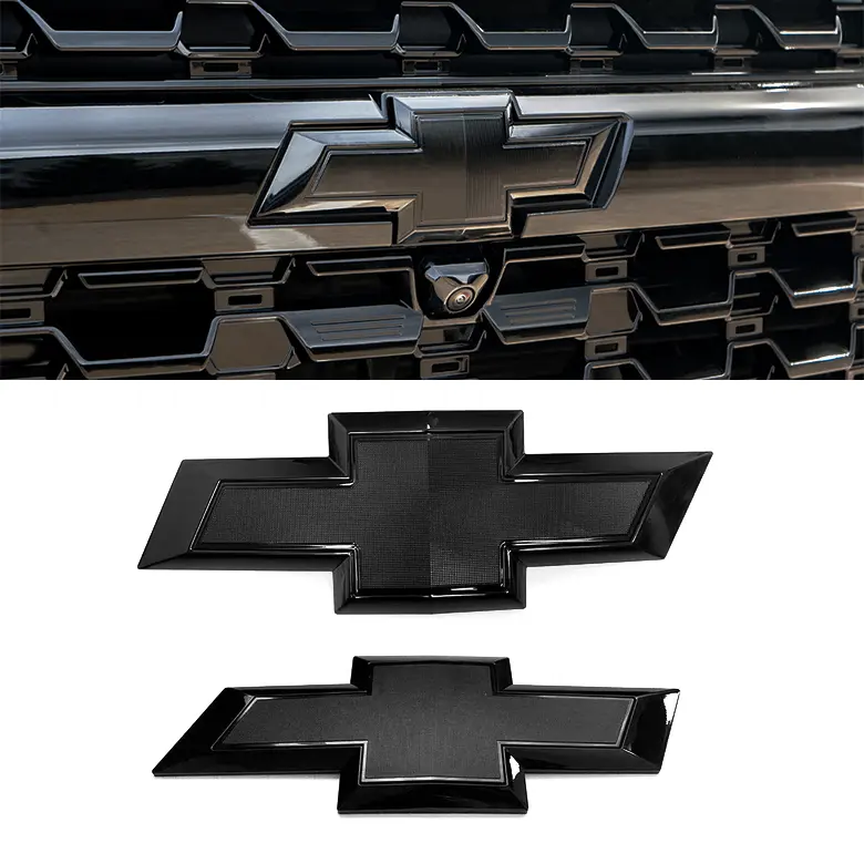 Chrome/Gloss Black 3D ABS Grille & Tailgate Bowtie Emblem Kit - 2-Pack for 2021-2026 Chevrolet Tahoe & Suburban, 1×Tailgate Emblem, Authentic Direct Fit Factory Look SUV Exterior Upgrade, Durable Stylish Auto Replacement Part