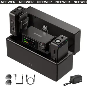 NEEWER CM36 Wireless Lavalier Microphone with Charging Case, App Control, AI Noise Cancellation, 48KHz/24bit, 85dB SNR, 54H Battery, 328ft Range, Mini Lav Mic for iPhone Android Phone Vlog Camera PC, CM36/CM36 PRO