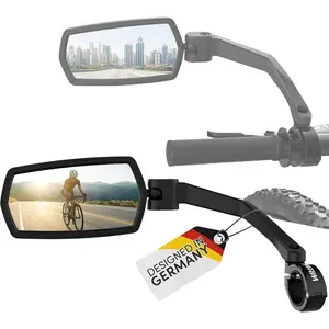 mirror | Large  field of vision | 360? rotatable & foldable | Mounting above & below | Break-proof & durable | ebike accessories,  mirror handlebar mount,  mirrors