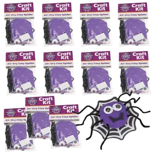 4" x 6 3/4" Spider with Web Air Dry Clay Craft Kit - Makes 12