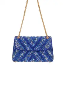 Luxury Blue Pearl Rhinestone Handbag, Elegant Chain Evening Crossbody Bag, Lightweight Luxury Accessory for Special Occasions